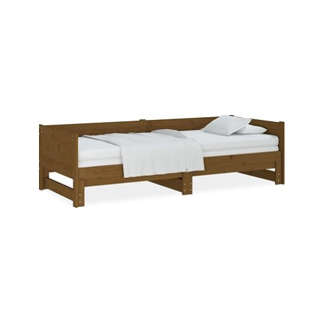 Výsuvná postel medově hnědá masivní borovice 2× (90 × 200) cm, 820255 SHUMEE