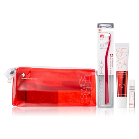 Swissdent Emergency Kit Red sada zubní péče pro šetrné bělení a ochranu zubní skloviny