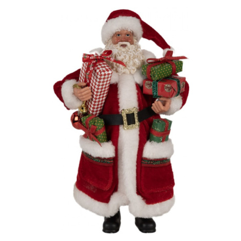 Vánoční postavička Santa Claus s kapsami plnými dárků – 27 cm Clayre & Eef