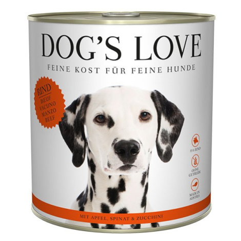 Dog's Love Classic hovězí maso s jablky, špenátem a cuketou 6 × 800 g