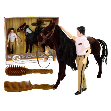 mamido  Figurka jezdce s hnědým koněm
