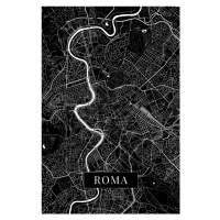 Mapa Roma black, (26.7 x 40 cm)