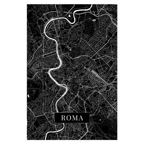 Mapa Roma black, 26.7x40 cm