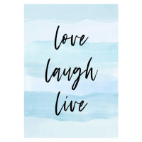 Ilustrace Love laugh live blue, Martina Pavlova, 30 × 40 cm