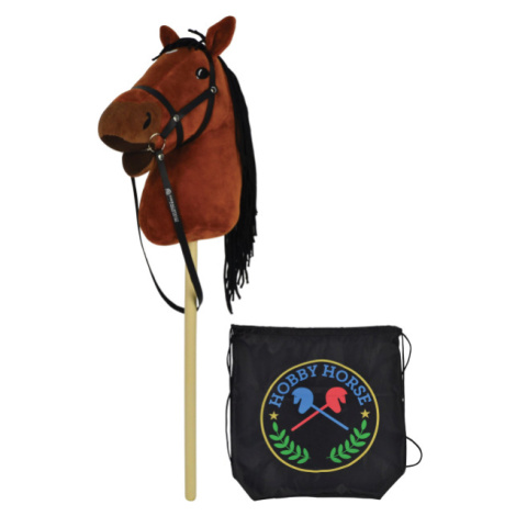 Hnědý Hobby Horse 73 cm, s černým batohem, se zvukem koně - 32GS-8099B Sparkys