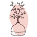 Ilustrace Minimalist vase with branches isolated on white, lesyau_art, (35 x 40 cm)