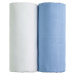 Sada 2 bavlněných osušek v bílé a modré barvě T-TOMI Tetra, 90 x 100 cm