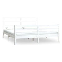 Rám postele bílý masivní borovice 180 × 200 cm Super King, 3105022