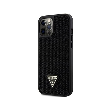 Guess Rhinestones Triangle Metal Logo Kryt pro iPhone 12 Pro Max Black