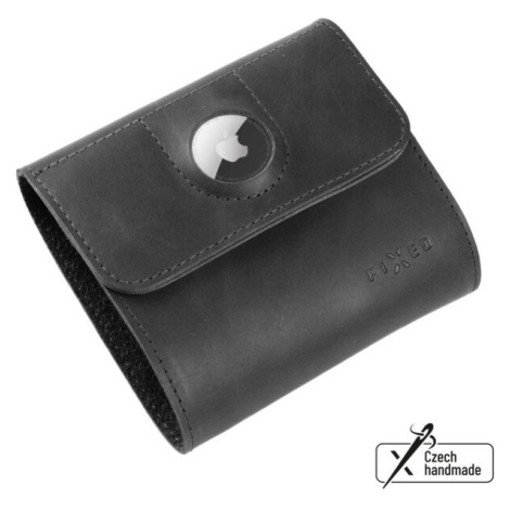 FIXED Classic Wallet for AirTag Kožená peněženka z pravé hovězí kůže černá