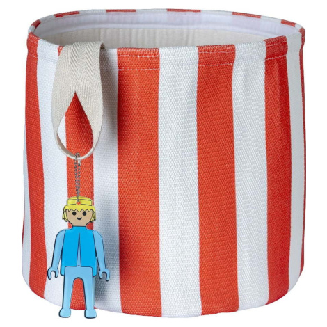 Červený látkový dětský koš na hračky ø 30x28 cm Stripes – Playmobil