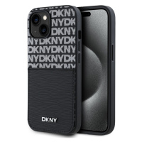 Pouzdro DKNY PU Leather Repeat Pattern Card Pocket zadní kryt Apple iPhone 15 Black