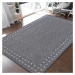 Luxusní oboustranný šedý koberec s ozdobným okrajem