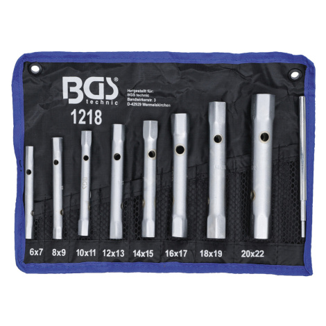Klíče trubkové, oboustranné 6x7-20x22mm,  8ks - BGS 1218 BGS technic