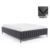 Eka Čalouněná postel CARLO 120x200 cm Barva látky Trinity: (2315) Tmavá šedá, Úložný prostor: S 