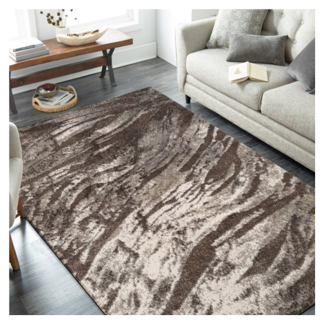 Praktický koberec do obývacího pokoje s jemným vlnitým vzorem v neutrálních barvách Šířka: 240 c