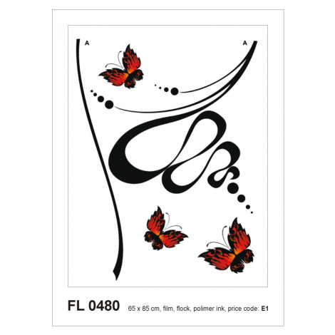 FL 0480 AG Design Samolepicí dekorace - samolepka na zeď - Abstraction with butterflies, velikos
