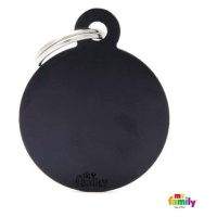 My Family MF BIG ROUND ALUMINUM BLACK 3,93x3,17 cm gravírovateľný přívěsek