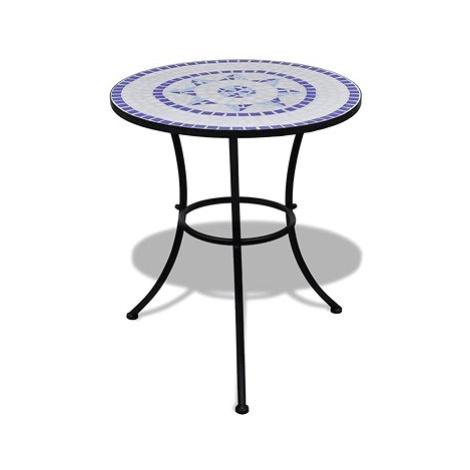 Bistro stolek modrý a bílý 60 cm mozaika SHUMEE