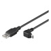 PremiumCord Kabel micro USB 2.0, A-B, konektor do úhlu 90° 1m (černý)