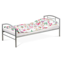 Autronic Postel jednolůžková 90x200, kov šedý lesk BED-1900 SIL