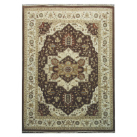 Diamond Carpets koberce Ručně vázaný kusový koberec Diamond DC-SIRAPI Brown/ivory - 245x305 cm