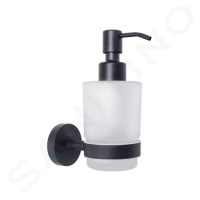 kielle 40102004 - Dávkovač mýdla s držákem, matné sklo/matná černá