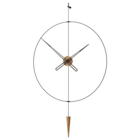 Designové nástěnné hodiny PP821 Pendulum Plus walnut-black-black 80cm FOR LIVING