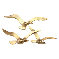 DekorStyle Nástěnná dekorace létající ptáčci zlatá