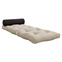 Šedobéžová futonová matrace 70x200 cm Wrap Linen Beige/Dark Grey – Karup Design