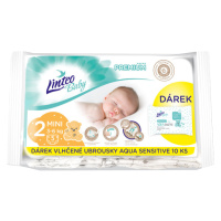 LINTEO - Baby premium Mini jednorázové pleny (3-6kg) 5ks + dárkové vlhčené ubrousky AQUA SENSITI