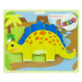 mamido  Dřevěné puzzle pro nejmenší dinosaurus žluté