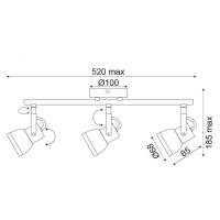 ACA Lighting Spot nástěnné a stropní svítidlo MC167793R