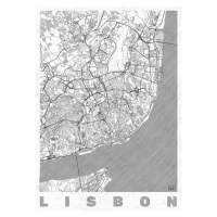 Mapa Lisbon, Hubert Roguski, (30 x 40 cm)