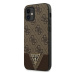 Guess GUHCP12SPU4GHBR hard silikonové pouzdro iPhone 12 Mini 5.4" brown 4G Triangle Collection