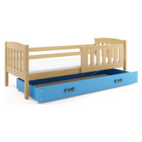 BMS Dětská postel KUBUŠ 1 s úložným prostorem | borovice Barva: Borovice / modrá, Rozměr: 200 x 