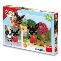 Dino Puzzle 3v1 Králíček Bing/Bing si hraje 3x55dílků v krabici 27x19x4cm