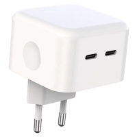 Nabíječka XO L102 wall charger, 2x USB-C, 35W (white) (6920680830688)