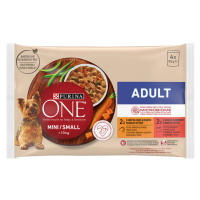 PURINA ONE MINI/SMALL <10 kg Adult s Kuřetem a Hovězím ve šťávě 4 x 85g