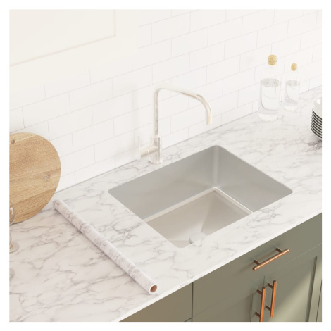 vidaXL Tapety na nábytek samolepicí mramorově bílé 90 x 500 cm PVC