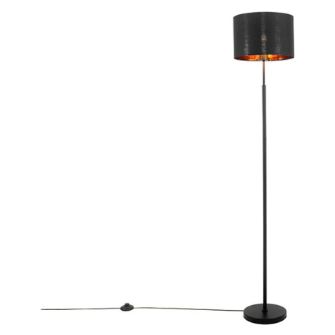 Moderní stojací lampa černá se zlatem - VT 1 QAZQA