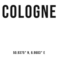 Ilustrace Cologne simple coordinates, Finlay & Noa, 30 × 40 cm