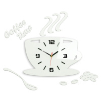 ModernClock Nástěnné hodiny Coffee bílé