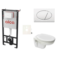 Cenově zvýhodněný závěsný WC set Alca do lehkých stěn / předstěnová montáž+ WC S-Line S-line Pro