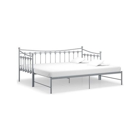 Shumee Rám vysouvací postele/pohovky šedý kovový 90×200 cm, 324760