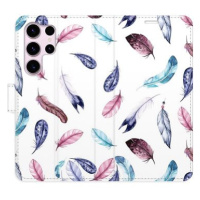 iSaprio flip pouzdro Colorful Feathers pro Samsung Galaxy S23 Ultra