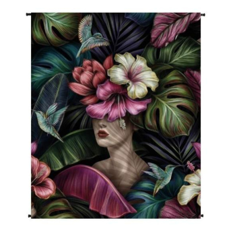 Tapiserie žena v rostlinách polyesterová 140x160cm Blyco