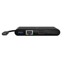 Belkin USB-C multimediální adaptér HDMI, VGA, RJ45, USB-A 3.0 černý