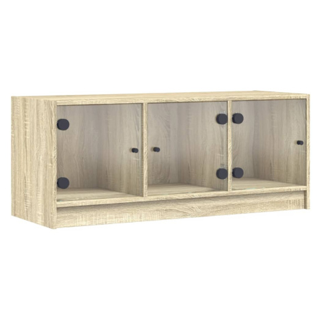 vidaXL TV skříňka se skleněnými dvířky dub sonoma 102x37x42 cm