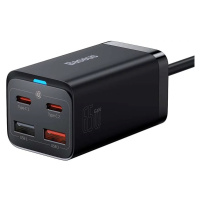 Nabíječka Baseus Quick Charger GaN3 Pro, 2x USB-C, 2x USB, 65W (black)